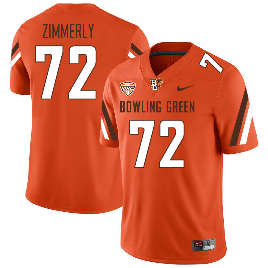 Bowling Green Falcons #72 Cade Zimmerly College Football Jerseys Stitched Sale-Orange